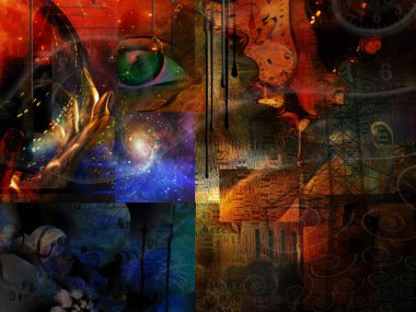 Bulutlu gökyüzünde okyanus dalgalı maske