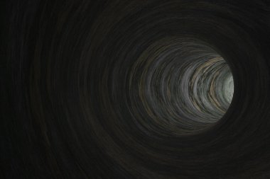 Soyut karanlık tünel. 3d oluşturma.