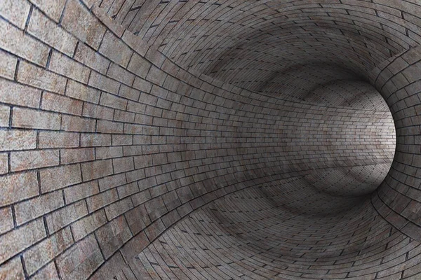 石の壁と抽象的なトンネル 3Dレンダリング — ストック写真