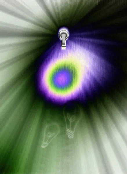 Abstract Thoughts Art Wallpaper Man Light Bulb Idea — ストック写真
