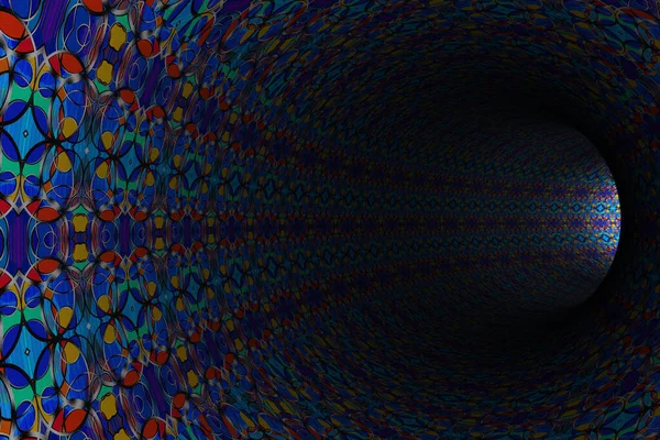 Túnel Abstracto Com Padrões Geométricos Circulares — Fotografia de Stock