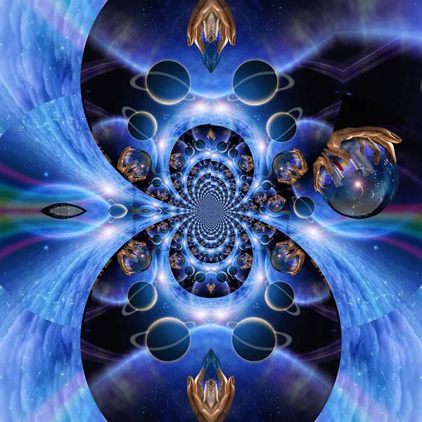 Fantasy Colorful Fractal Pattern Beautiful Kaleidoscope Illustration — Stockfoto