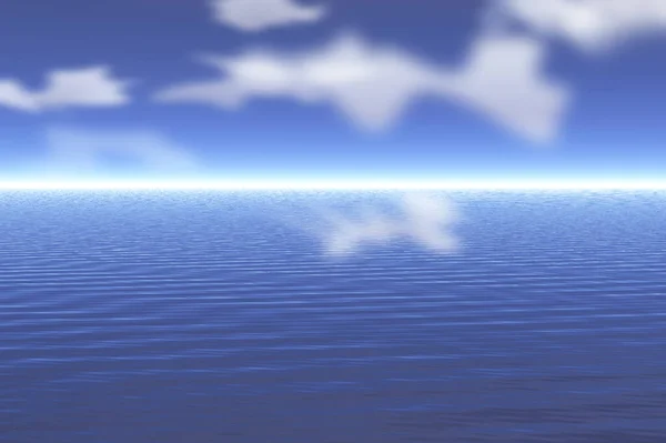 Deep Blue Ocean Panorama Rendering — Stock Photo, Image