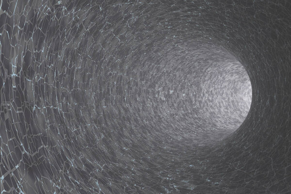 Абстрактный серый туннель. 3d-рендеринг.