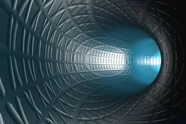 Túnel Futurista Abstrato Renderização — Fotografia de Stock