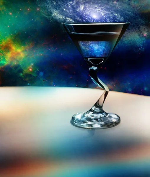 Template Dengan Gelas Cocktail Latar Belakang Abstrak — Stok Foto