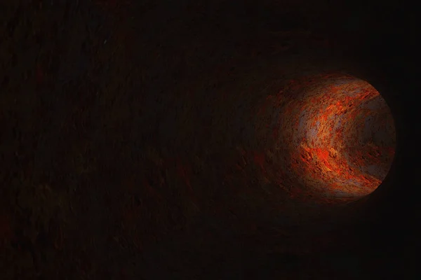 抽象生锈的隧道 3D渲染 — 图库照片