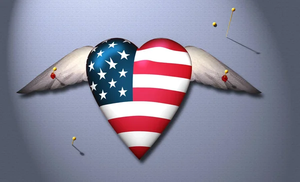 Abstract Colorful Background Hearts American Flag — Stockfoto