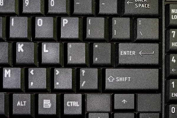 Teclado Computador Cortado Com Chaves — Fotografia de Stock