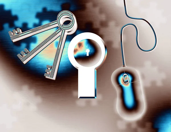 Earth Keys Computer Keyhole Rendering — Stock Photo, Image