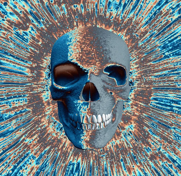 Grungy Illustration Human Skull Background — Foto Stock