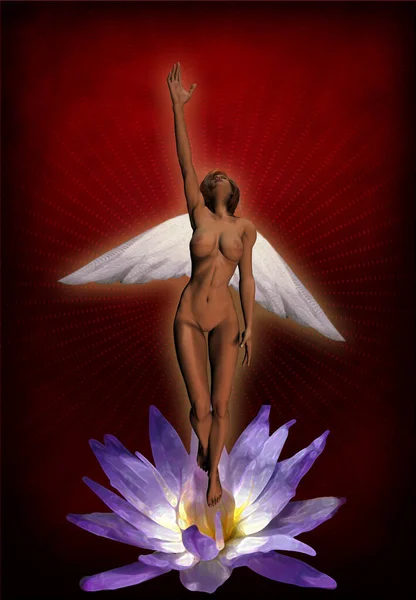 Illustration Angel Naked Body — Foto Stock