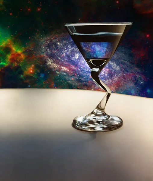 Template Met Cocktailglas Abstracte Achtergrond — Stockfoto