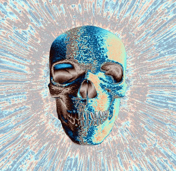 Grungy Illustration Human Skull Background — Fotografia de Stock