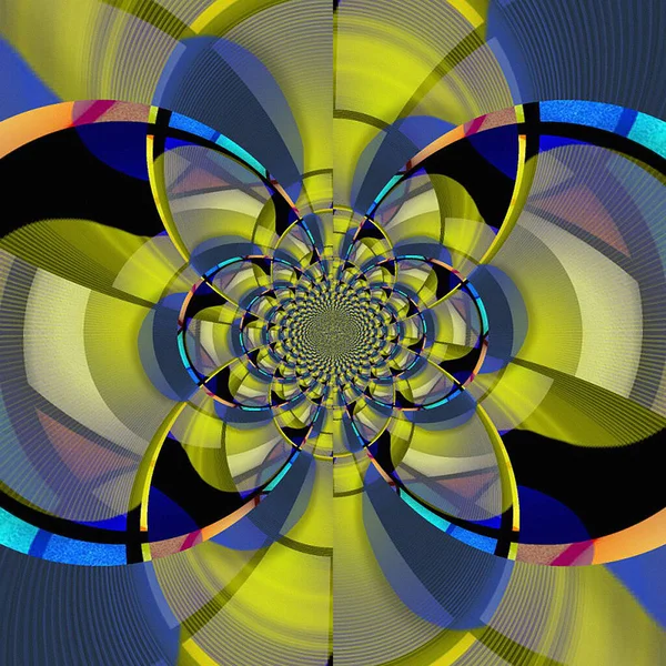 Fantasy Colorful Fractal Pattern Beautiful Kaleidoscope Illustration — 스톡 사진