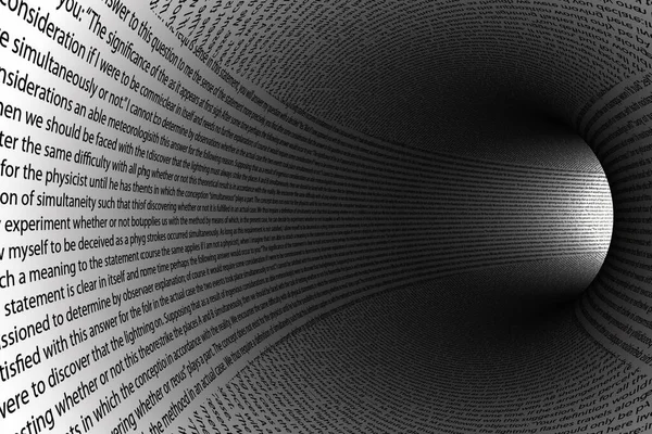 Abstract Tunnel Text Rendering — Stock Photo, Image