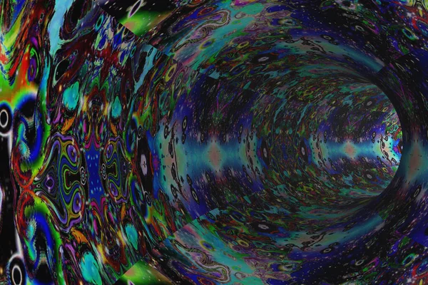 Abstrakcyjny Tunel Kolorowymi Wzorami Psychodelicznymi — Zdjęcie stockowe