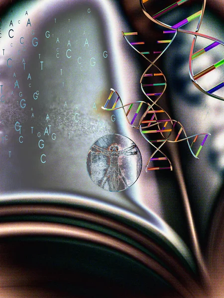 Bright Background Dna Book Space Your Text — Stock Photo, Image