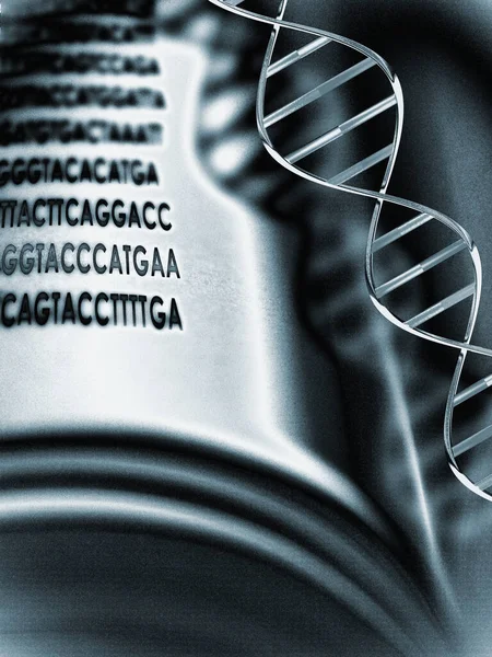 Sfondo Luminoso Con Dna Libro Spazio Testo — Foto Stock