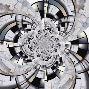 Sarmal tabanın soyut tasarımı, dijital sanat, fütüristik illüstrasyon 