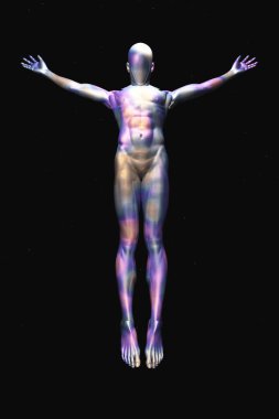 erkek bir cyborg 3D render