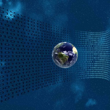 Metnin için alanı olan soyut arkaplan üzerindeki atom