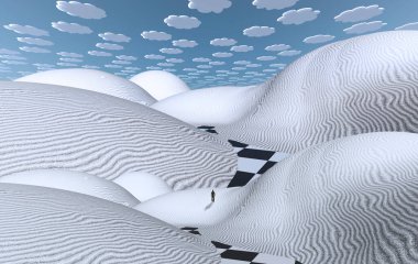 gerçeküstü manzara arkaplan için 3D illüstrasyon