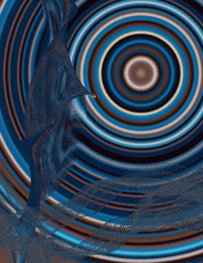 Eşmerkezli daireler çiziyor. Modern dijital sanat.