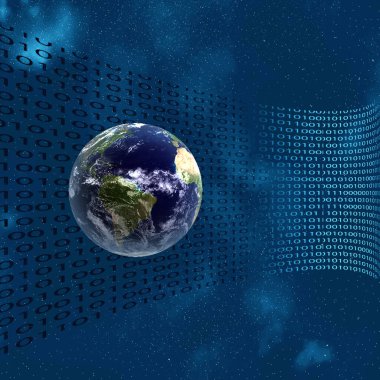 Metnin için alanı olan soyut arkaplan üzerindeki atom