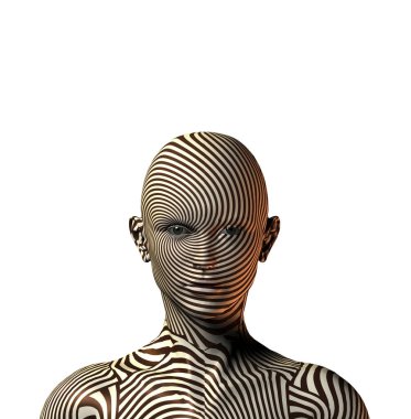 Beyaz arkaplanda insan kafası