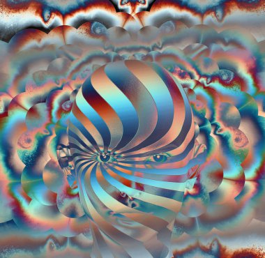 3 boyutlu insan yüzü, mandala küçültülmüş boyutu