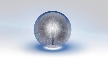 Ruh baloncuğun içinde. 3d oluşturma.