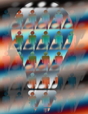 İnsanlar ve sosyal medya simgeleri ile soyut arkaplan