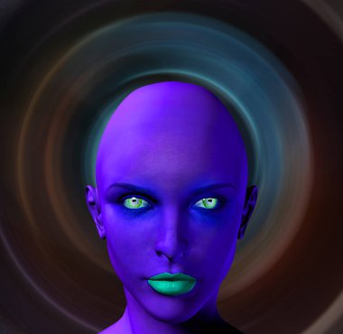 3 boyutlu insan yüzü, mandala küçültülmüş boyutu