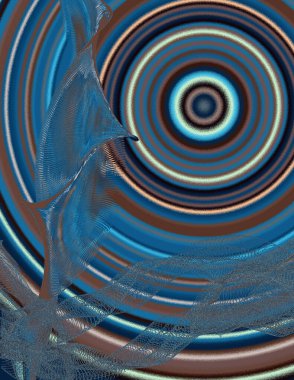 Eşmerkezli daireler çiziyor. Modern dijital sanat.