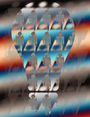 insan siluetleri ile parlak arkaplan 