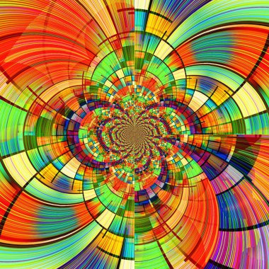 Renkli fraktal şekillerin soyut arkaplanı