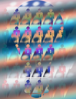 insan siluetleri ile parlak arkaplan 