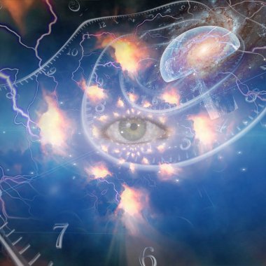 İnsan beyni ve sayılarla soyut arkaplan