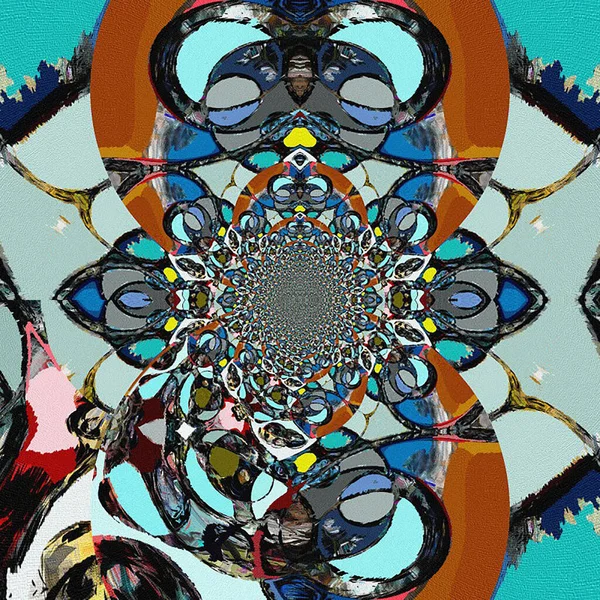 Fantasía Patrón Fractal Colorido Hermosa Ilustración Caleidoscopio — Foto de Stock