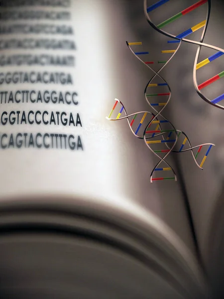 Heldere Achtergrond Met Dna Boek Ruimte Voor Tekst — Stockfoto