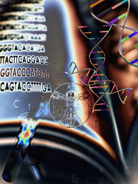 Heller Hintergrund Mit Dna Buch Und Platz Für Ihren Text — Stockfoto