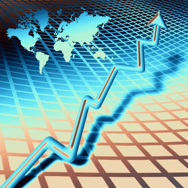 Geschäftsdiagramm Mit Grafik Und Pfeil — Stockfoto