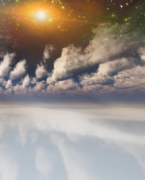 Hermoso Cielo Sobre Las Nubes Colorido Fondo Naturaleza — Foto de Stock