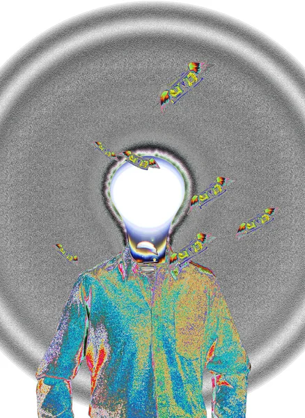 Αφηρημένες Σκέψεις Τέχνη Ταπετσαρία Άνθρωπος Την Ιδέα Λαμπτήρα — Φωτογραφία Αρχείου
