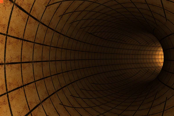 Abstracte Tunnel Met Verweerde Tegels Destructie — Stockfoto