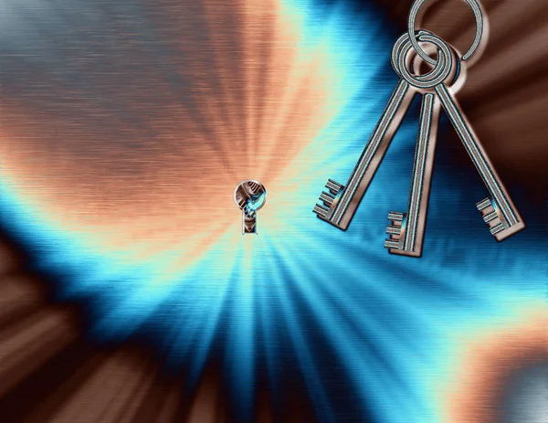 Keys Keyhole Rendering — Stock Photo, Image