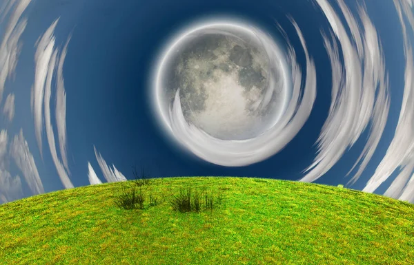 Fantasi Främmande Planet Himlen Naturen Bakgrund — Stockfoto