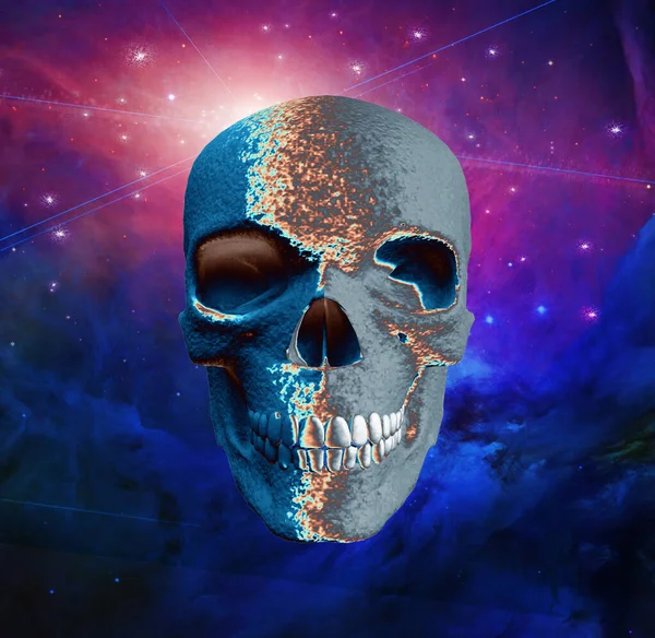 Grungy Illustration Human Skull Background — 图库照片