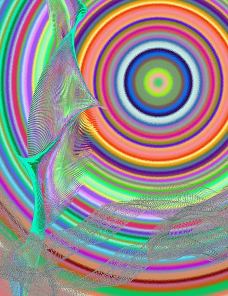 Concentric Circles Painting Modern Digital Art — Stock Photo, Image